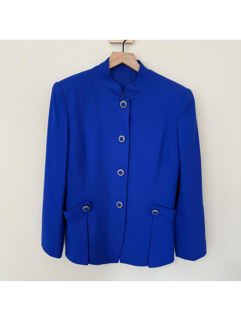 Albert Nipon Suite Jacket and Skirt Women's 10 Blue Wool